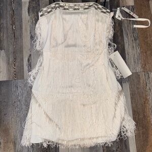 Laundry by Shelli Segal Fringe Beaded Dress